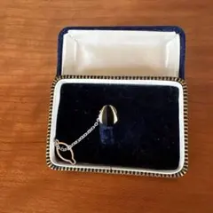 シルバー ネクタイピン 黒とシルバー天然石、ヘマタイト　未使用品