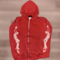 USED 90’s HARLEY-DAVIDSON 袖プリ パーカー 赤 XL