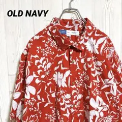 OLD NAVY 花柄 ボタニカル　アロハシャツ ハワイアンシャツのサムネイル