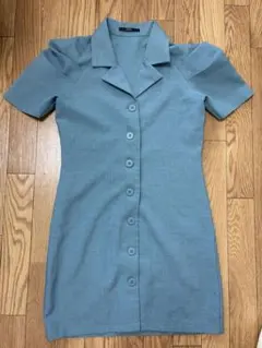 emoda オープンカラーシャツワンピース　ブルーのサムネイル