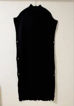 SACRA 黒 ノースリーブニットワンピース