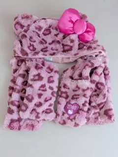 USJユニバ　ハローキティ　ファンキャップ　ヒョウ柄　マフラーハット