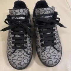 DOLCE&GABBANA ロゴ総柄 スニーカー ボアライニングのサムネイル