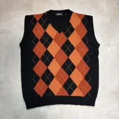 Brian Scott 90s ウールニットベスト Vネック L レトロのサムネイル