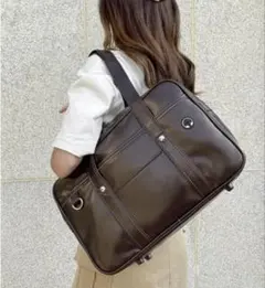 スクールバッグ 茶褐色 スクバ 通学カバン 学生カバン 通学バッグ 合皮のサムネイル