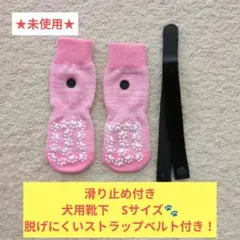 ★未使用★滑り止め付き犬用靴下 Sサイズ マジックテープストラップベルト付き