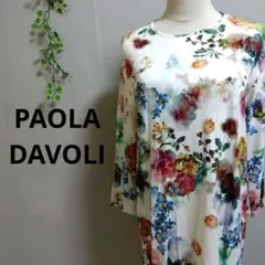 パオラ・ダヴォリ 花柄 五分袖 チュニック 薄手 イタリヤ製