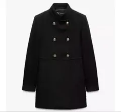 ZARA ウール混紡ショート丈ダブルブレストコート - メルカリ