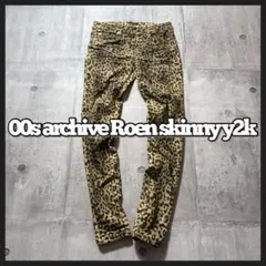00s Roen skinny pants leopard scull y2k