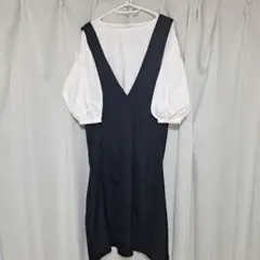 earth music&ecology ネイビーキャミワンピース