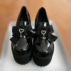 ROJITA ロジータ ハートビジューリボン厚底シューズ