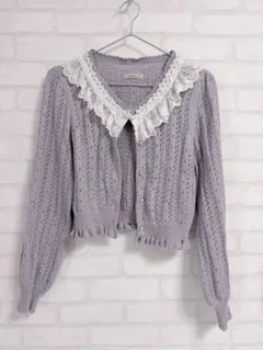 Amavel 透かし編みカーディガン ラベンダーのサムネイル