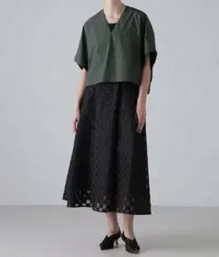 ADORE 25SS ダミエジャガードスカート 黒 サンプル品 アドーアのサムネイル