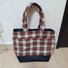 チェック柄トートバッグ