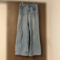 gu ハイウエストセミワイドジーンズ Lサイズ