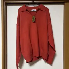 FREAK'S STORE ジッパーポロセーター オレンジ