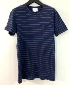 steven alan ボーダー　Tシャツ カットソー 紺×青　ペルー製　ポケTのサムネイル
