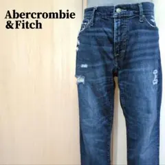 アバクロンビー＆フィッチ　ダメージ加工スキニーストレッチデニムパンツ　W34のサムネイル