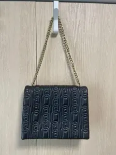 ブラック キルティング ショルダーバッグ