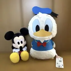 新品• 미사용 ディズニー ミッキー LL＆ドナルド でかぱる ペアぬいぐるみ