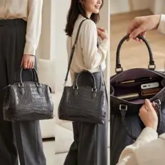 極美品】WATA-ICHI JRA認定 シャイニングクロコダイル ハンドバッグ