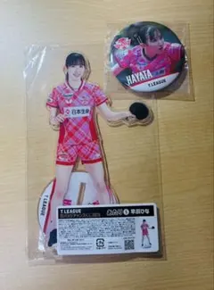 Tリーグ 早田ひな アクリルスタンド 缶バッジチャンスくじ 2点セット 缶バッジチャンスくじ 早田ひな アクリルスタンド Tリーグ くじ グッズ