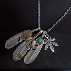 キャット様【3枚羽・2枚羽】フェザー ネックレス シルバーユニセックス