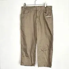 【アディダスネオ】 チノパン クロップド丈 M ロゴ カジュアル ベージュ