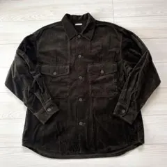 GU ジーユー　コーデュロイCPOシャツ　ダークグリーン　サイズXL