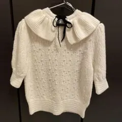 ZARA パール付き半袖ニット