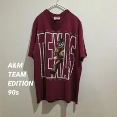 ​【90s】TEAM EDITION テキサスA&M大学 Tシャツ ボルドー Lのサムネイル