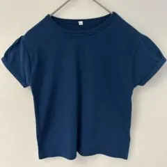 しまむら　ネイビー　無地　パフスリーブ Tシャツ 120のサムネイル