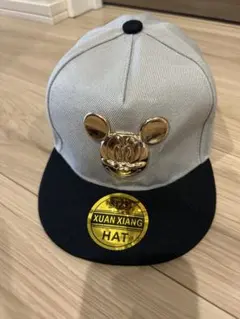 ミッキーマウス キャップ グレー/ブラック