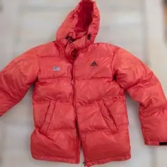 のこ様adidas オレンジ ダウンジャケット M　難あり