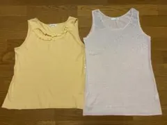 まとめ売り タンクトップ 2枚セット イエロー ピンク ノースリーブ