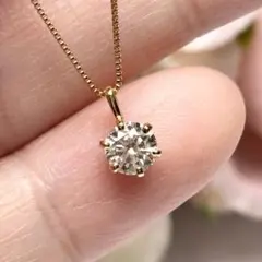 美品♡高品質♡ダイヤ0.372カラット 一粒 ダイヤモンド ネックレス k18