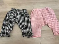 【GU】【100ー110cm】ギンガムチェック 5分丈パンツ