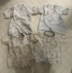 ベビー服 動物柄ロンパース4点セット