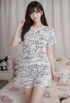 【新品】サンリオ　シナモロール　ルームウェア パジャマ 上下セット Lサイズ