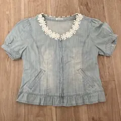 L'EST ROSE 半袖デニムブルゾン
