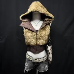 平成ギャル　y2kグランジ　3way ダウンベスト　ファー　ダウンベスト 短丈