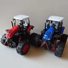 【売りつくしSALE】トラクター ミニカー オフロード仕様　2台セット 赤 青