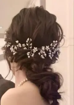 髪飾り　結婚式　ウェディング　ヘッドドレスシルバー　ゴールド　パール　花　華やか