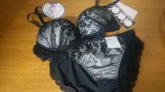 N様専用MUMU&Co.■新品 レース ブラジャーショーツセットMサイズブラック