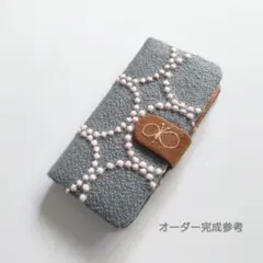 ラスト❗️【マルチケース】ミナペルホネン タンバリン navy × white