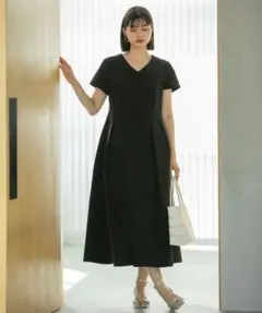 完売商品！オペークドットクリップ サッカーストライプ ワンピース Mサイズ