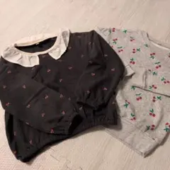 チェリー柄フリル付きトレーナー