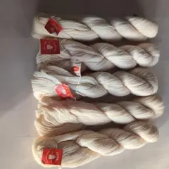 カネボウ ウール毛糸 クリーム色 5個セット