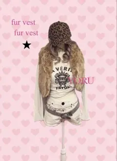 ファーベスト　y2kグランジ 平成ギャル　海外ガール　ピチ　短丈　フェイクファー