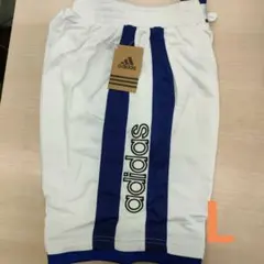 adidas ハーフパンツ白/紺　L